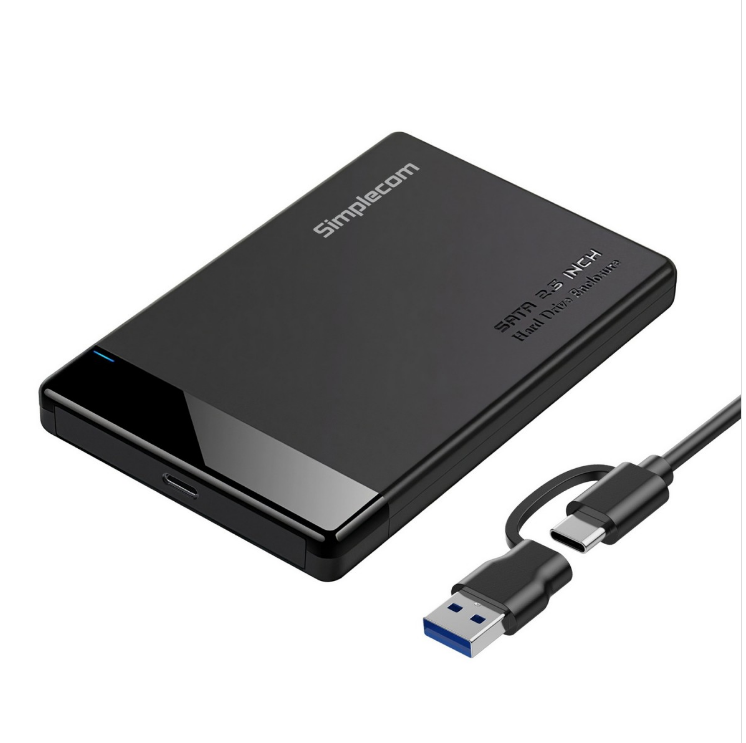 Simplecom SE109 Tool-free 2.5' SATA HDD SSD to USB-C Enclosure USB 3.2 Gen 1