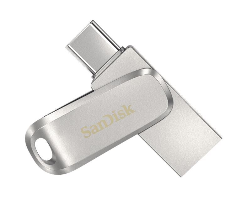 SanDisk Ultra Dual Drive Luxe USB Type-C Flash Drive - 64GB (Silver) 400MB/s USB3.1 Type-C