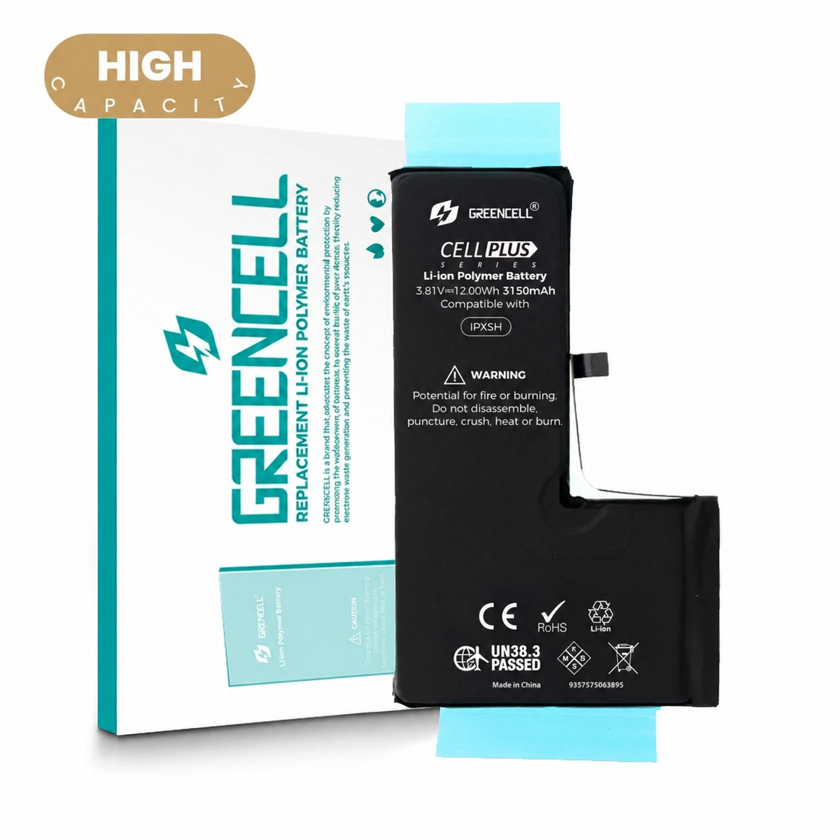 iPhone XS Greencell Replacement Battery — 3150mAh