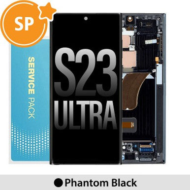 Samsung Galaxy S23 Ultra 5G S918B OLED Screen Replacement Digitizer GH82-30465A (Service Pack)-Phantom Black