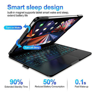 Bluetooth Keyboard Protective Cover With Touchpad For iPad 2020 10.2/10.5 - Image 2