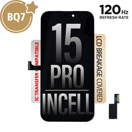 BQ7 Incell LCD Assembly for iPhone 15 Pro Screen Replacement (120HZ, Compatible for IC chip transfer)