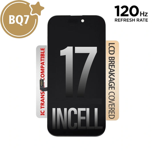 BQ7 Incell LCD Assembly for iPhone 17 Screen Replacement (120HZ, Compatible for IC chip transfer)