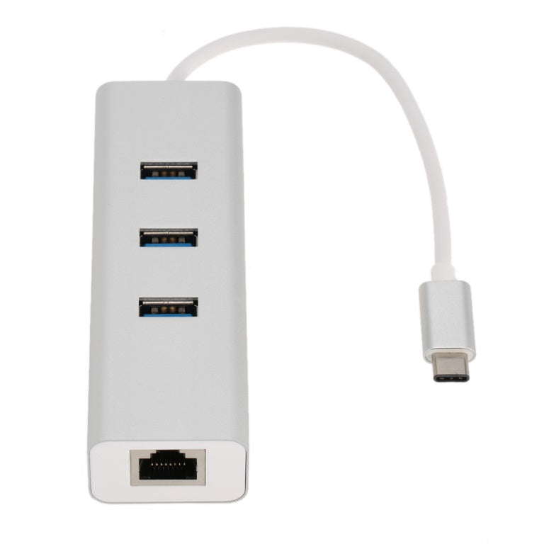 Astrotek USB-C to LAN + 3 Ports USB3.0 Hub Gigabit RJ45 Ethernet Network Adapter Converter
