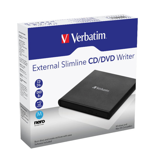 Verbatim External Slimline DVD / CD Writer, Burner.