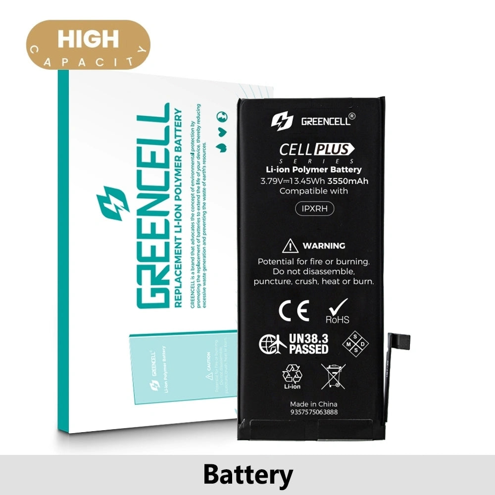 Greencell iPhone XR Replacement Battery with Adhesive Strips High Capacity 3550mAh (Original Chip Best Quality In The Market)