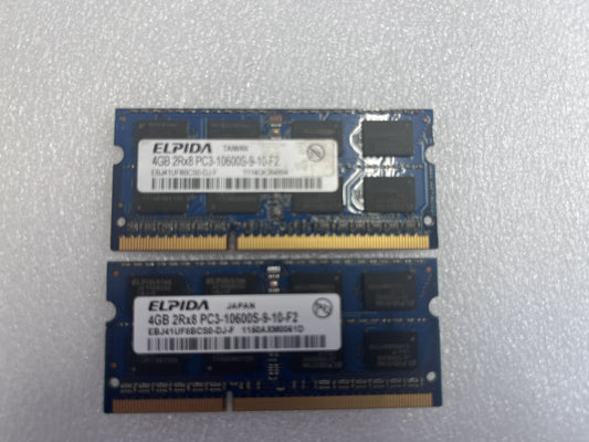 Elpida 8GB (2x4) DDR3 SODIMM RAM 2Rx8 10600