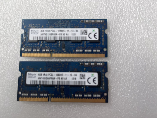SK Hynix 8GB (2x4) DDR3 SODIMM RAM 1Rx8 12800
