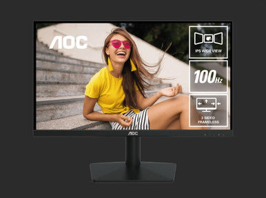 AOC 23.8" IPS. 1920 × 1080 FHD, 100Hz, 8ms GtG (bw), HDMI 1.4 x1,VGA x1, Adaptive Sync.IPS Monitor Replace 24B20JH2
