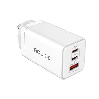 iQuick 65W USB-C Dual Ports Charging Adapter-White - Image 2