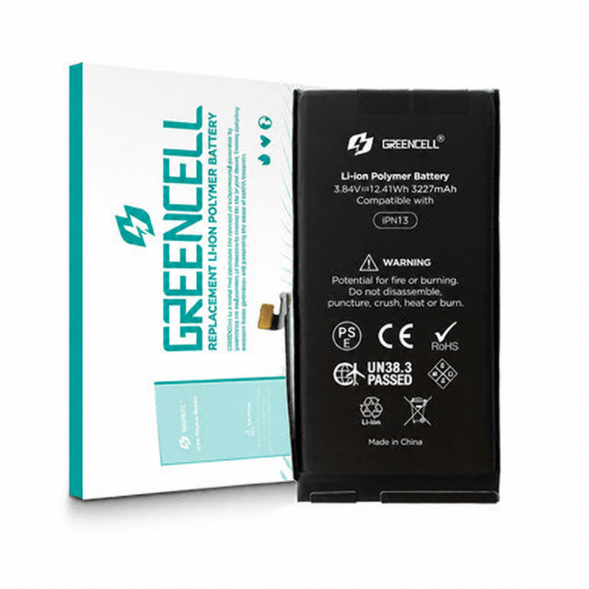 Greencell (3227mAh) iPhone 13 Replacement Battery with Adhesive Strips