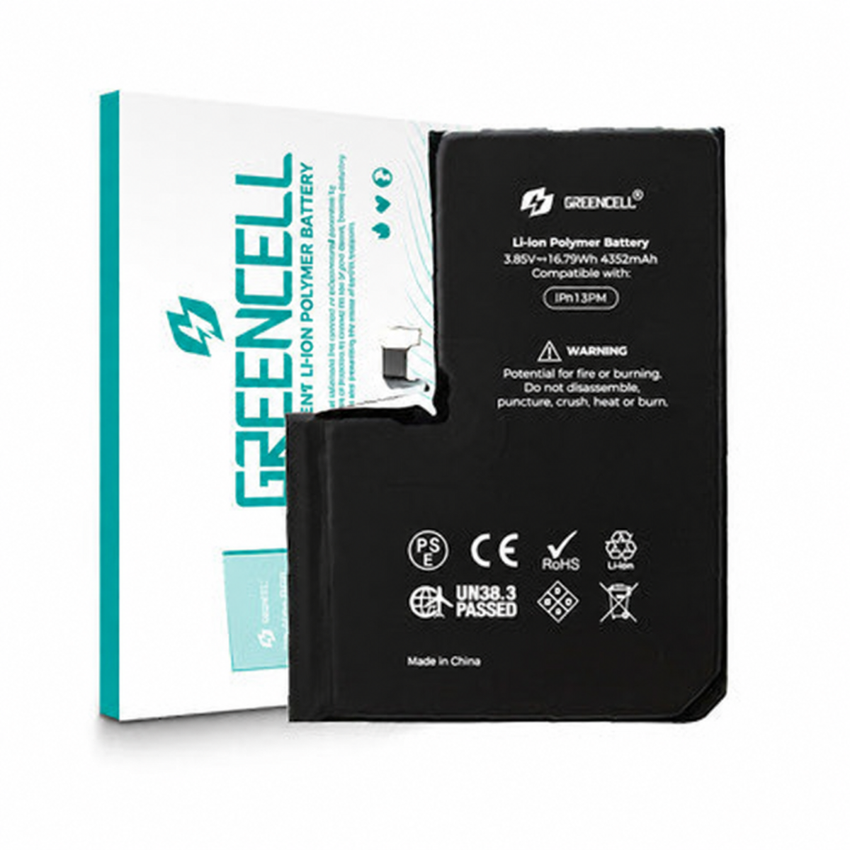 Greencell (4352mAh) iPhone 13 Pro Max Replacement Battery with Adhesive Strips