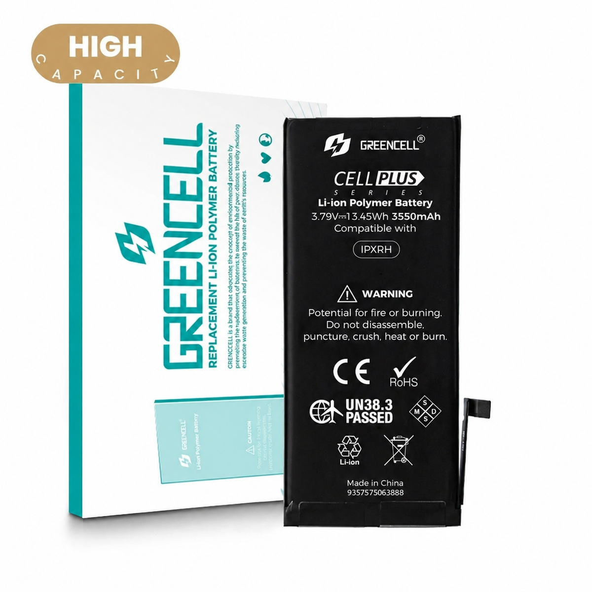 iPhone XR Greencell Replacement Battery — 3550mAh