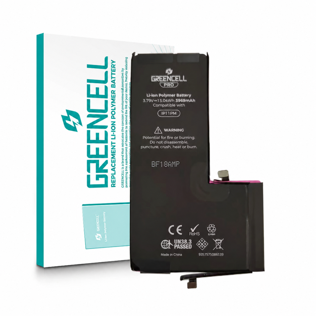 iPhone 11 Pro Max Greencell PRO Replacement Battery — 3969mAh