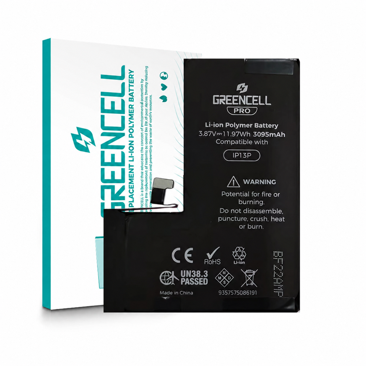 iPhone 13 Pro Greencell PRO Replacement Battery — 3095mAh