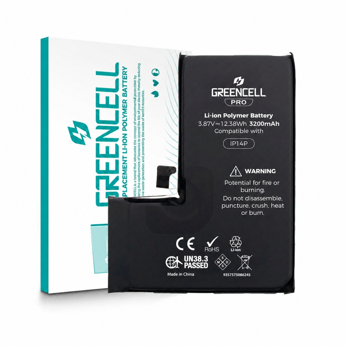 iPhone 14 Pro Greencell PRO Replacement Battery — 3200mAh