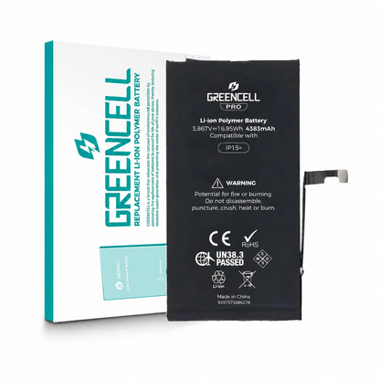 iPhone 15 Plus Greencell PRO Replacement Battery — 4383mAh