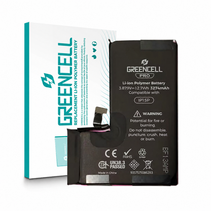 iPhone 15 Pro Greencell PRO Replacement Battery — 3274mAh