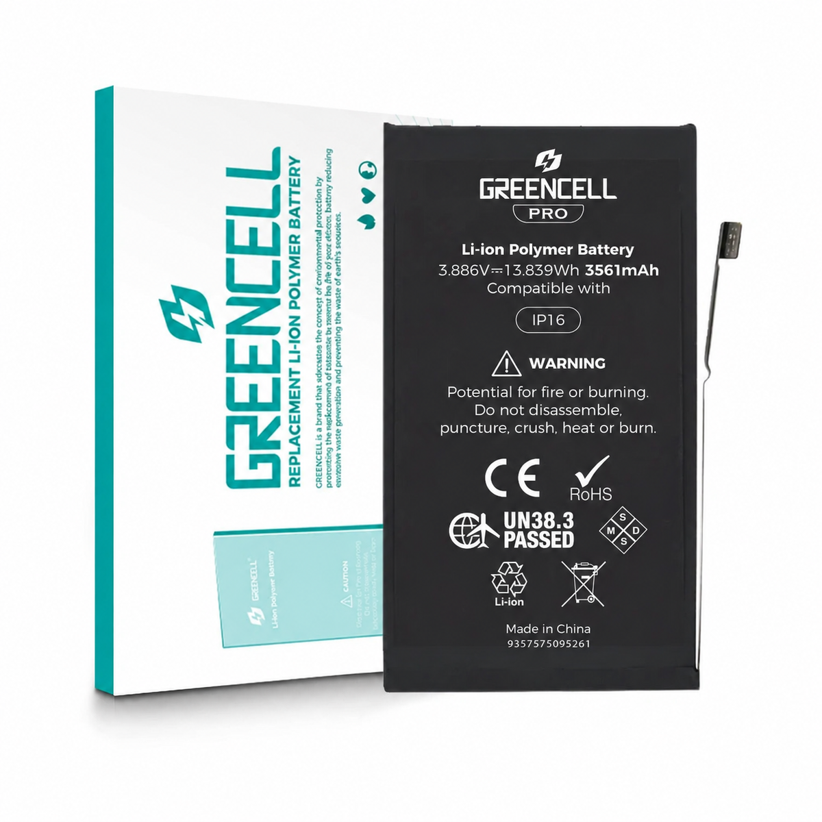 iPhone 16 Greencell PRO Replacement Battery — 3651mAh