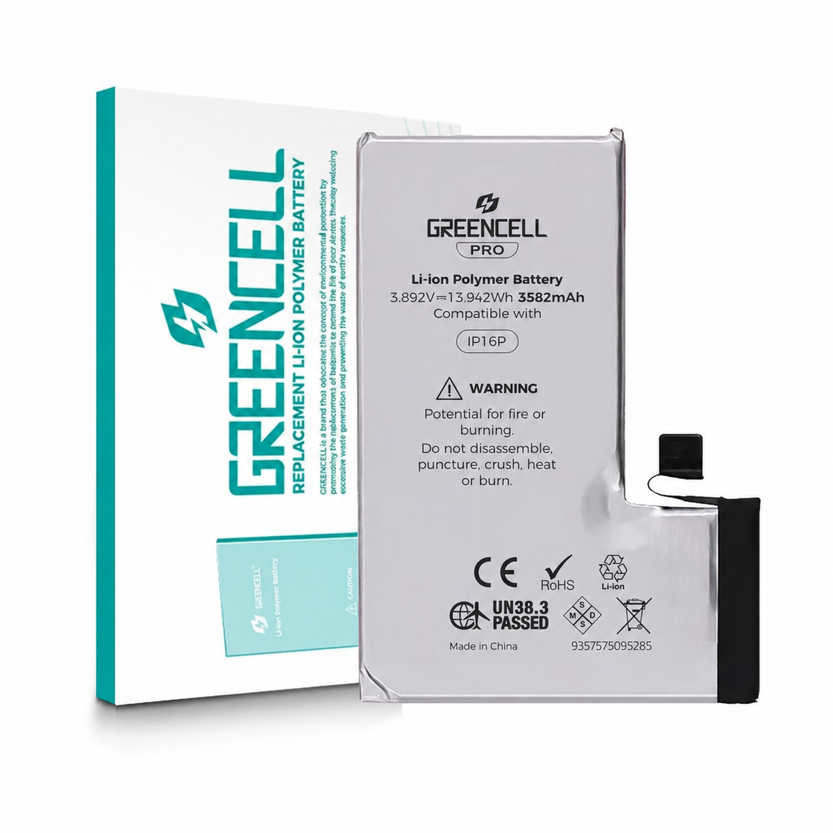 iPhone 16 Pro Greencell PRO Replacement Battery — 3582mAh