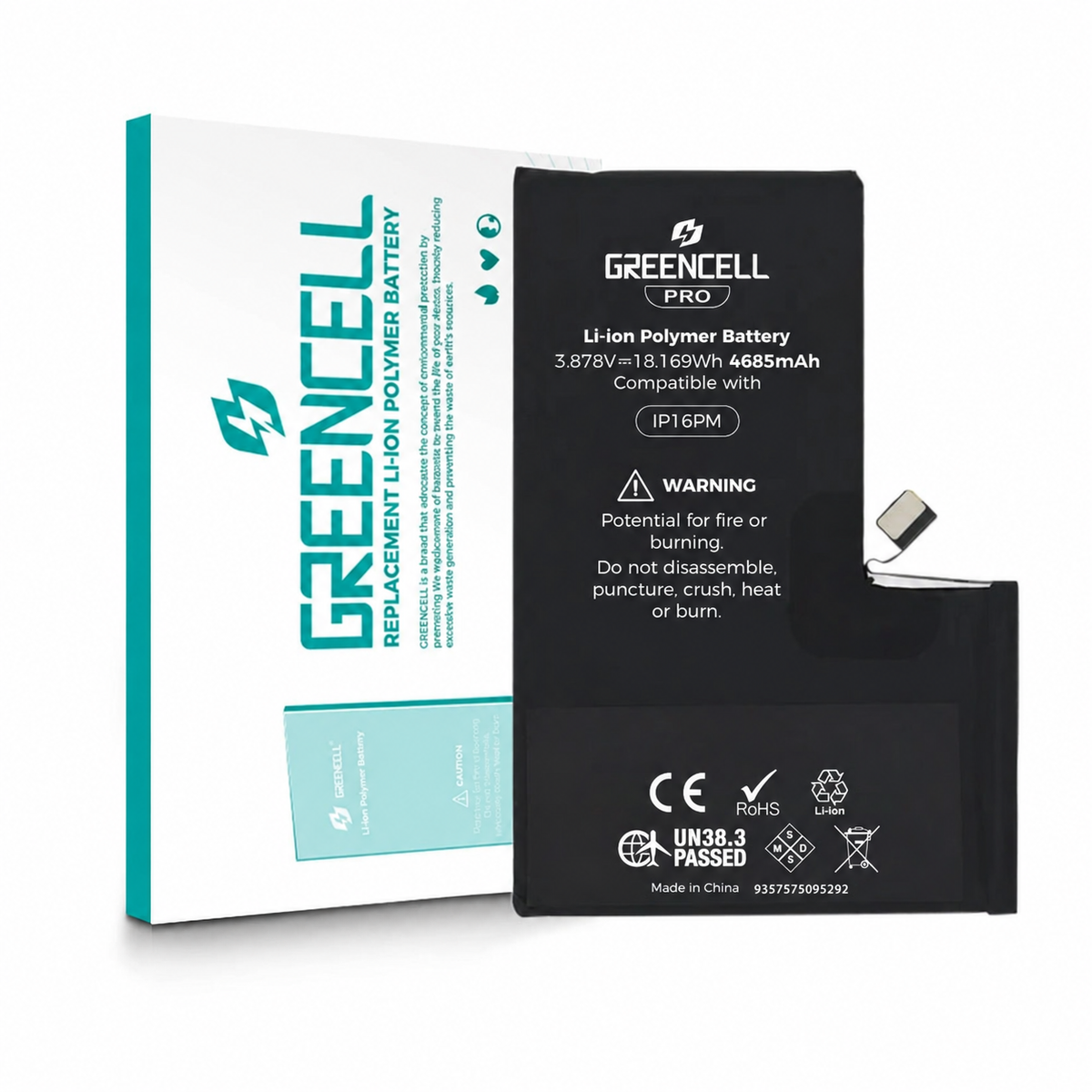 iPhone 16 Pro Max Greencell PRO Replacement Battery — 4685mAh