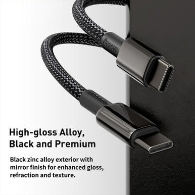 Baseus Tungsten Gold Fast Charging Data Cable Type-C to Type-C 100W 1M Compatible for iPhone 15 Series - Image 4