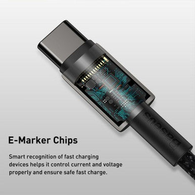 Baseus Tungsten Gold Fast Charging Data Cable Type-C to Type-C 100W 1M Compatible for iPhone 15 Series - Image 5