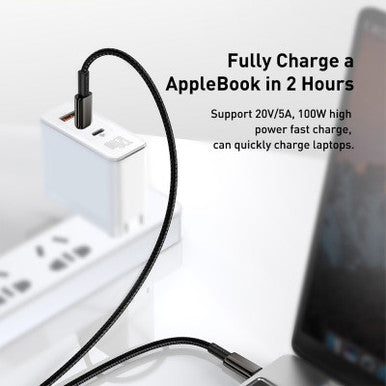 Baseus Tungsten Gold Fast Charging Data Cable Type-C to Type-C 100W 2M Compatible for iPhone 15 Series - Image 6