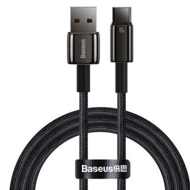 Baseus Tungsten Gold Fast Charging Data Cable USB to Type-C 100W 1m-Black - Image 4