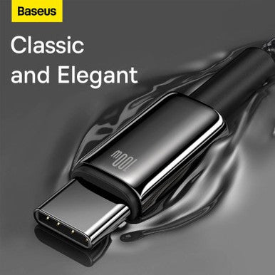Baseus Tungsten Gold Fast Charging Data Cable USB to Type-C 100W 1m-Black - Image 5