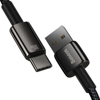 Baseus Tungsten Gold Fast Charging Data Cable USB to Type-C 100W 1m-Black - Image 2