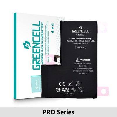 Greencell PRO Series- iPhone 15 Pro Max Replacement Battery with Adhesive Strips 4422mAh