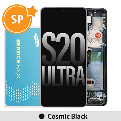 Samsung Galaxy S20 Ultra G988 OLED Screen Replacement Digitizer without Front Camera GH82-22327A/22271A (Service Pack)-Cosmic Black